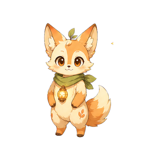 Aria, the Forest Fox companion, calm mood