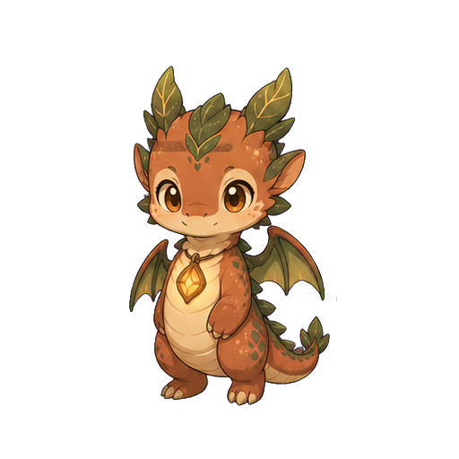 Koda, the Ember Dragon companion, calm mood